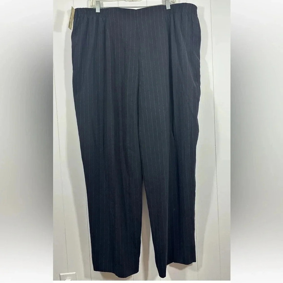 NWT Amanda Smith Fully Lined BLACK Pinstriped Dress PANTS Trousers Plus Sz 24W - Picture 5 of 8